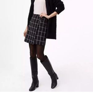 Loft Windowpane Wrap Skirt